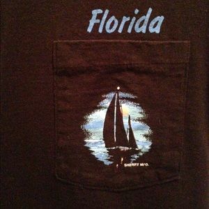 Florida Pocket Tee Shirt With Back Print